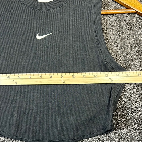 Nike Black Ribbed Crop Tank, Womens Small - Picture 3 of 7
